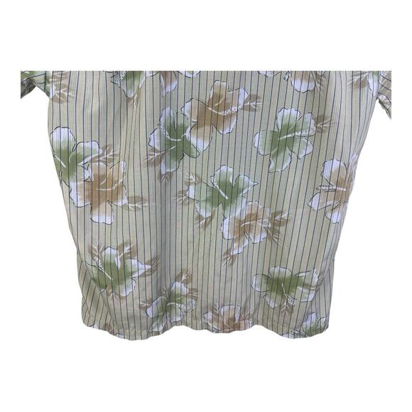 Kennington California Mens Hawaiian Shirt Large Tan Floral Camp Club Vintage - Picture 7 of 11